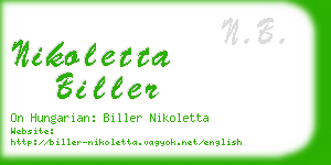 nikoletta biller business card